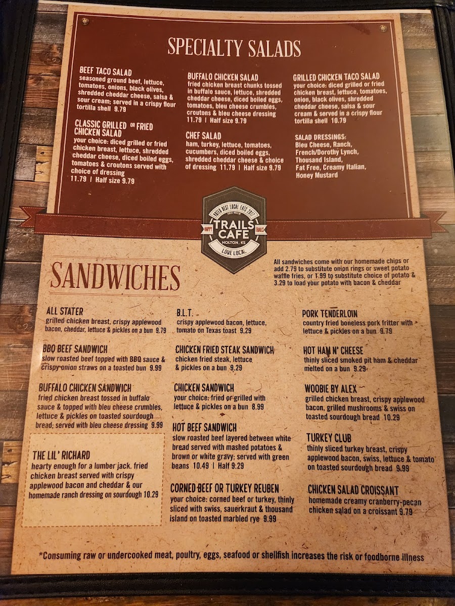 Menu - Trails Café photo 1